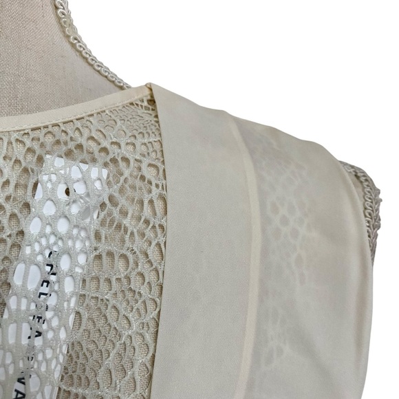 Chelsea & Walker Ivory Silk Lace Wrap Blouse 8 Sleeveless Asymmetrical NWT - Picture 8 of 15